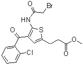 CAS # 100827-79-0, 5-[(2-Bromoacetyl)amino]-4-(2-chlorobenzoyl)-2-thiophenepropanoic acid methyl ester
