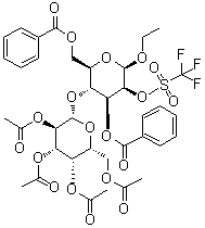 CAS 登录号：1008750-65-9, 乙基 4-O-(2,3,4,6-四-O-乙酰基-beta-D-吡喃半乳糖基)-beta-D-吡喃甘露糖苷 3,6-二苯甲酸酯 2-(1,1,1-三氟甲烷磺酸酯)