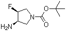(3R,4S)-3-Amino-4-fluoro-1-pyrrolidinecarboxylic acid tert-butyl ester molecular structure (CAS 1009075-48-2)
