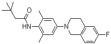 CAS # 1009344-33-5, N-[4-(6-Fluoro-3,4-dihydro-2(1H)-isoquinolinyl)-2,6-dimethylphenyl]-3,3-dimethylbutanamide