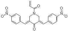 structure of CAS# 1009817-63-3, (3E,5E)-3,5-二[(4-硝基苯基)亚甲基]-1-(1-氧代-2-丙烯-1-基)-4-哌啶酮