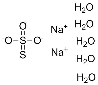Sodium thiosulfate pentahydrate molecular structure (CAS 10102-17-7)