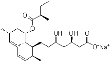 CAS # 101400-30-0, Epi lovastatin hydroxy acid sodium salt, [1S-[1alpha(betaS*,deltaS*),2alpha,6beta,8beta(S*),8aalpha]]-1,2,6,7,8,8a-Hexahydro-beta,delta-dihydroxy-2,6-dimethyl-8-(2-methyl-1-oxobutoxy)-1-naphthaleneheptanoic acid monosodium salt