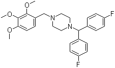 CAS # 101477-55-8, Lomerizine, 1-[Bis(4-fluorophenyl)methyl]-4-[(2,3,4-trimethoxyphenyl)methyl]piperazine
