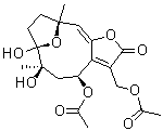 CAS 登录号：101628-29-9, (4S,6R,7S,10R,11E)-4-(乙酰氧基)-3-[(乙酰氧基)甲基]-5,6,7,8,9,10-六氢-6,7-二羟基-6,10-二甲基-7,10-环氧环癸五烯并[b]呋喃-2(4H)-酮