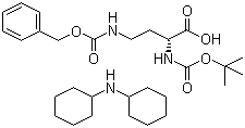structure of CAS# 101854-42-6, N-叔丁氧羰基-N'-苄氧羰基-D-2,4-二氨基丁酸二环己胺盐