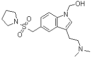 structure of CAS# 1018676-02-2, 3-[2-(二甲基氨基)乙基]-5-[(1-吡咯烷基磺酰基)甲基]-1H-吲哚-1-甲醇