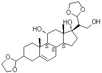 CAS # 102030-55-7, (11alpha)-11alpha,17,21-Trihydroxypregn-5-ene-3,20-dione cyclic bis(1,2-ethanediyl acetal)