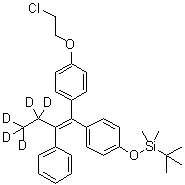 1-(2-Chloroethoxy)-4-[1-[4-[[(1,1-dimethylethyl)dimethylsilyl]oxy]phenyl]-2-phenyl-1-buten-1-yl-3,3,4,4,4-d<sub>5</sub>]benzene molecular structure (CAS 1020719-26-9)