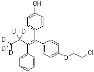 CAS # 1020719-27-0, 4-[1-[4-(2-Chloroethoxy)phenyl]-2-phenyl-1-buten-1-yl-3,3,4,4,4-d<sub>5</sub>]phenol