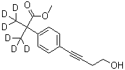 CAS # 1020719-49-6, 4-(4-Hydroxy-1-butyn-1-yl)-alpha,alpha-di(methyl-d<sub>3</sub>)benzeneacetic acid methyl ester