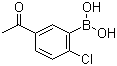 structure of CAS# 1022922-17-3, 5-乙酰基-2-氯苯硼酸
