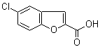 CAS # 10242-10-1, 5-Chloro-1-benzofuran-2-carboxylic acid, 5-Chloro-2-benzofurancarboxylic acid, 5-Chlorobenzo[b]furan-2-carboxylic acid, 5-Chlorocoumarilic acid, RT 63