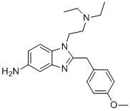 CAS 登录号：102454-14-8, 1-(2-二乙基氨基-乙基)-2-(4-甲氧基-苄基)-1H-苯并咪唑-5-基胺