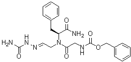 structure of CAS# 102579-47-5, N-[(Phenylmethoxy)carbonyl]glycyl-N-[2-[(aminocarbonyl)hydrazono]ethyl]-L-phenylalaninamide