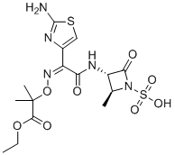 structure of CAS# 102579-57-7, 氨曲南乙基酯