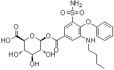 CAS # 102623-14-3, Bumetanide glucuronide, 1-[3-(Aminosulfonyl)-5-(butylamino)-4-phenoxybenzoate] beta-D-glucopyranuronic acid