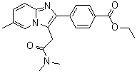 CAS 登录号：1026465-13-3, 4-[3-[2-(二甲基氨基)-2-氧代乙基]-6-甲基咪唑并[1,2-a]吡啶-2-基]苯甲酸乙酯