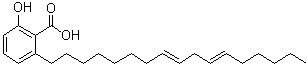 2-(8,11-十七碳二烯-1-基)-6-羟基苯甲酸分子结构 (CAS 102811-39-2)