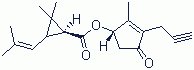 CAS 登录号：103065-19-6, 炔丙菊酯, 右旋反式丙炔菊酯, (1R)-2,2-二甲基-3-(2-甲基-1-丙烯基)环丙烷羧酸-(S)-2-甲基-3-(2-炔丙基)-4-氧代-环戊-2-烯基酯