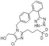 CAS 登录号：1030936-74-3, 2-(丁基-4,4,4-d<sub>3</sub>)-4-氯-1-[[2'-(2H-四唑-5-基)[1,1'-联苯]-4-基]甲基]-1H-咪唑-5-甲醇