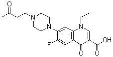CAS # 103240-27-3, 1-Ethyl-6-fluoro-1,4-dihydro-4-oxo-7-[4-(3-oxobutyl)-1-piperazinyl]-3-quinolinecarboxylic acid