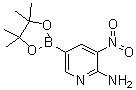 CAS # 1032758-80-7, 6-Amino-5-nitropyridine-3-boronic acid pinacol ester, 3-Nitro-5-(4,4,5,5-tetramethyl-1,3,2-dioxaborolan-2-yl)pyridin-2-amine