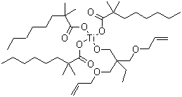 CAS 登录号：103334-85-6, 有机钛酸酯 LICA 01, [2,2-双[(2-烯丙氧基)甲基]-1-丁醇基-O,O',O'']三(新癸酸基-O)钛