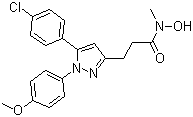 CAS # 103475-41-8, Tepoxalin, 3-[1-(4-Methoxyphenyl)-5-(4-chlorophenyl)-1H-pyrazol-3-yl]-N-hydroxy-N-methylpropanamide