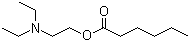 CAS # 10369-83-2, 2-Diethylaminoethyl hexanoate, 2-(Diethylamino)ethyl caproate, Hexanoic acid 2-(diethylamino)ethyl ester