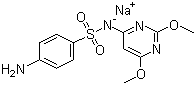 structure of CAS# 1037-50-9, 磺胺间二甲氧嘧啶钠