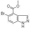 structure of CAS# 1037840-79-1, 5-溴-1H-吲唑-4-羧酸甲酯
