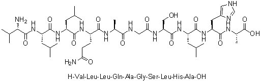 CAS 登录号：1038400-07-5, L-缬氨酰-L-亮氨酰-L-亮氨酰-L-谷氨酰胺酰-L-丙氨酰甘氨酰-L-丝氨酰-L-亮氨酰-L-组氨酰-L-丙氨酸
