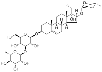 CAS # 1038922-95-0, Mannioside A, (3beta,25R)-17-Hydroxyspirost-5-en-3-yl 3-O-(6-deoxy-alpha-L-mannopyranosyl)-beta-D-glucopyranoside