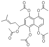 CAS # 103946-64-1, 2-[1-(Acetyloxy)-4-methyl-3-penten-1-yl]-1,4,5,8-naphthalenetetrol 1,4,5,8-tetraacetate