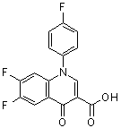 structure of CAS# 103994-99-6, 6,7-二氟-1-(4-氟苯基)-1,4-二氢-4-氧代-3-喹啉羧酸
