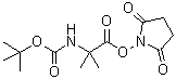 structure of CAS# 104055-39-2, N-[叔丁氧羰基]-2-甲基-丙氨酸 2,5-二氧代-1-吡咯烷基酯