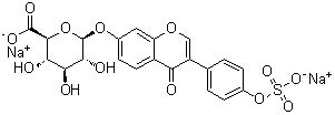 CAS # 1041134-19-3, 4-Oxo-3-[4-(sulfooxy)phenyl]-4H-1-benzopyran-7-yl beta-D-glucopyranosiduronic acid sodium salt (1:2)