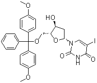 structure of CAS# 104375-88-4, 5'-(4,4'-Dimethoxytrityl)-5-iodo-2'-deoxyuridine