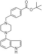 structure of CAS# 1044764-12-6, 4-[[4-(1H-吲哚-4-基)-1-哌嗪基]甲基]苯甲酸叔丁酯