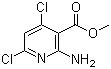 structure of CAS# 1044872-40-3, Methyl 2-amino-4,6-dichloropyridine-3-carboxylate