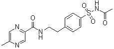 CAS 登录号：104838-12-2, N-[2-[4-[(乙酰氨基)磺酰基]苯基]乙基]-5-甲基吡嗪甲酰胺