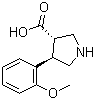 CAS 登录号：1049978-81-5, (3S,4R)-4-(2-甲氧基苯基)吡咯烷-3-羧酸
