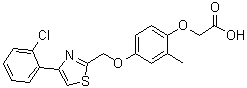 CAS # 1050506-75-6, 2-[4-[[4-(2-Chlorophenyl)-2-thiazolyl]methoxy]-2-methylphenoxy]acetic acid