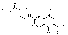 CAS # 105440-01-5, 7-[4-(Ethoxycarbonyl)-1-piperazinyl]-1-ethyl-6-fluoro-1,4-dihydro-4-oxo-3-quinolinecarboxylic acid