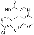 CAS # 105580-45-8, 4-(2,3-Dichlorophenyl)-2,6-dimethyl-1,4-dihydropyridine-3,5-dicarboxylic acid monomethyl ester