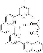 structure of CAS# 1056874-46-4, Bis(2-(3,5-dimethylphenyl)quinoline-C2,N')(acetylacetonato)iridium(III)