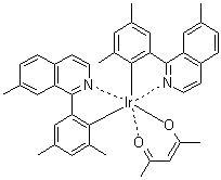 CAS # 1056875-79-6, Bis[2,4-dimethyl-6-(7-methyl-1-isoquinolinyl)phenyl](2,4-pentanedionato)iridium