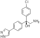 structure of CAS# 1056901-62-2, (+)-(S)-2-Amino-1-(4-chlorophenyl)-1-[4-(1H-pyrazol-4-yl)phenyl]ethanol