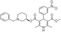 CAS # 105979-17-7, Benidipine, (+/-)-(R*)-3-((R*)-1-Benzyl-3-piperidyl) methyl 1,4-dihydro-2,6-dimethyl-4-(m-nitrophenyl)-3,5-pyridinedicarboxylate